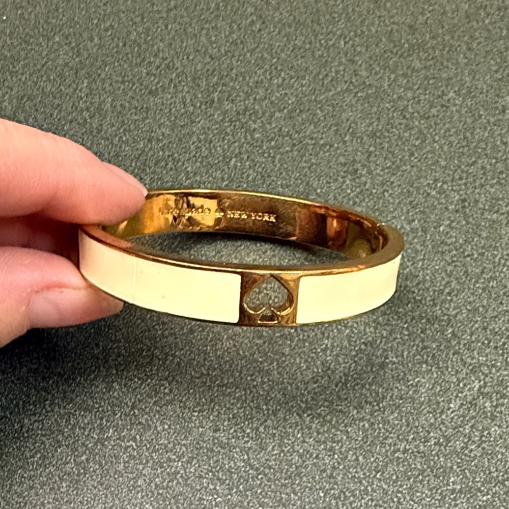 Kate Spade Gold and Cream Spade Bangle